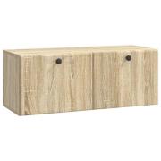 vidaXL Väggmonterad TV-bänk Väggmonterad Sonoma-ek 78,5 x 31 x 30 cm