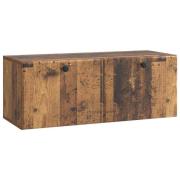 vidaXL Väggmonterad TV-bänk Väggmonterad Gammalt trä 78,5 x 31 x 30 cm