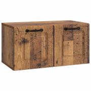 vidaXL Väggmonterad TV-bänk Väggmonterad Gammalt trä 59,5 x 31 x 30 cm