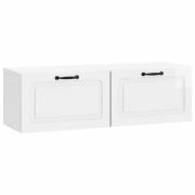 vidaXL Väggmonterad TV-bänk Väggmonterad Vit högglans 98 x 31 x 30 cm