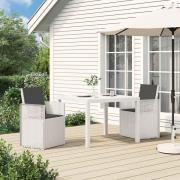 vidaXL Trädgårdsmöbelset med kudde 3 pcs Vit och antracit PP