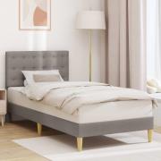 vidaXL Sängram med huvudgavel Taupe 90 x 190 cm Tyg