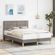 vidaXL Sängram med huvudgavel Taupe 140 x 200 cm Tyg