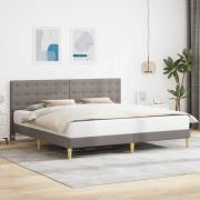 vidaXL Sängram med huvudgavel Taupe 180 x 200 cm Tyg