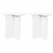 vidaXL Sidobord med lagring 2 pcs Vit Ø 39 x 38 cm Konstruerat trä