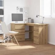 vidaXL Hörnskrivbord artisan ek 145x100x76 cm konstruerat trä