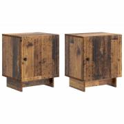 vidaXL Nattduksbord 2 pcs Gammalt trä 43 x 34,5 x 50 cm