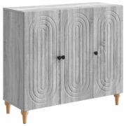 vidaXL Sideboard Grå sonoma-ek 89 x 34,5 x 80 cm Konstruerat trä