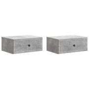 vidaXL Nattduksbord 2 pcs Betonggrå 49 x 34,5 x 20 cm Konstruerat trä