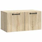 vidaXL Väggmonterad TV-bänk Väggmonterad Sonoma-ek 59,5 x 31 x 30 cm