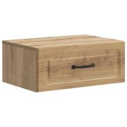 vidaXL Väggmonterat Sängbord med låda Artisan-ek 49 x 34,5 x 20 cm