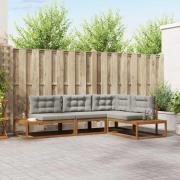 vidaXL Utomhussoffset Naturlig och Ljus Grå