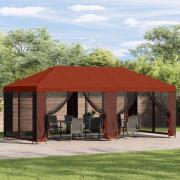 vidaXL Trädgårdsgazebo 6 x 3 m Terracotta Polyester och Stål 190