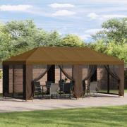 vidaXL Paviljong med väggar 6 x 3 m Taupe Polyester och Stål 190