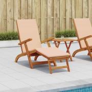 vidaXL Reclining och Fällbar Solstol 2 pcs Beige Massivt Akaciaträ