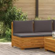 vidaXL Trädgård Mittensoffa Massivt Akaciaträ Brun