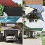 vidaXL Solskugge segel Blå och Vit 4 x 5 x 6,4 m 100% polyester oxford