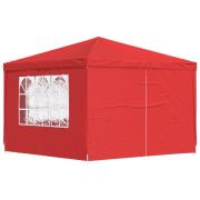 vidaXL Partytält 300 x 300 x 255 cm Röd PE och stål