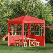 vidaXL Partytältvägg 2 pcs 200 x 195 cm Röd PE och stål