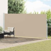 vidaXL Utfällbar sidomarkis Beige 600 x 200 cm Polyester