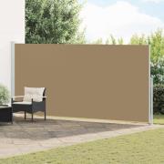 vidaXL Utfällbar sidomarkis Taupe 600 x 200 cm Polyester