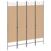 vidaXL 4-panelig rumsavskiljare Beige 160 x 180 cm Tyg