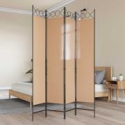 vidaXL 4-panelig rumsavskiljare Beige 160 x 200 cm Tyg