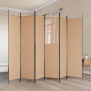 vidaXL 6-panelers rumsavdelare Beige 300 x 200 cm Tyg