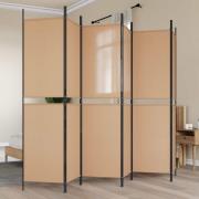 vidaXL 6-panelers rumsavdelare Beige 300 x 200 cm Tyg