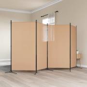 vidaXL 4-panelig rumsavskiljare Beige 346 x 180 cm Tyg
