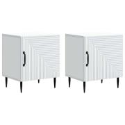 vidaXL Nattduksbord 2 pcs Vit 43 x 34,5 x 50 cm Konstruerat trä