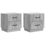 vidaXL Nattduksbord med låda 2 pcs Grå sonoma-ek 43 x 34,5 x 44,5 cm