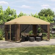 vidaXL Paviljong 4 × 3 m Gräddvit Polyester och Stål 190 gsm