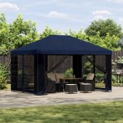 vidaXL Paviljong 4 × 3 m Blå Polyester och Stål 190 gsm