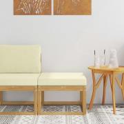 vidaXL Utomhus Hocker Massivt Akaciaträ Vit