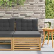 vidaXL Utomhus Mellansoffa Massivt Akaciaträ Vit