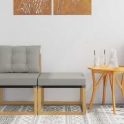 vidaXL Utomhuspall Massivt akaciaträ och Textilene-tyg Vit