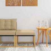 vidaXL Utomhuspall Massivt akaciaträ och Textilene-tyg Vit