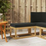 vidaXL Utomhuspall med kudde Vit 80 x 43 x 45 cm Massivt Akaciaträ