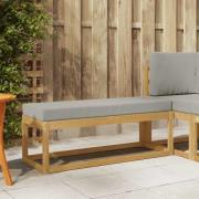 vidaXL Utomhuspall med kudde Vit 115 x 43 x 45 cm Massivt Akaciaträ