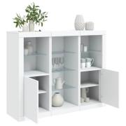 vidaXL Skänkar med LED-belysning 3 st vit konstruerat trä