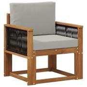 vidaXL Utomhus Mellansoffa Massivt Akaciaträ Naturlig