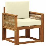 vidaXL Utomhus Mellansoffa Massivt Akaciaträ Naturlig