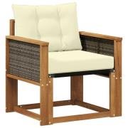 vidaXL Utomhus Mellansoffa Massivt Akaciaträ Naturlig