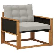 vidaXL Utomhussoffset Massivt Akaciaträ och Textilene Naturfärg