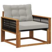vidaXL Utomhussoffset Massivt Akaciaträ och Textilene Naturfärg