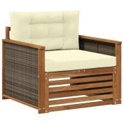 vidaXL Utomhus Mellansoffa Massivt Akaciaträ Naturlig