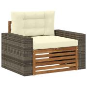 vidaXL Utomhus Mellansoffa Massivt Akaciaträ Naturlig