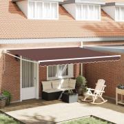 vidaXL Markis manuellt infällbar 450x300 cm brun