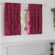 vidaXL Sammetsgardiner med gardiner 2 pcs Vinröd 140 x 140 cm Sammet